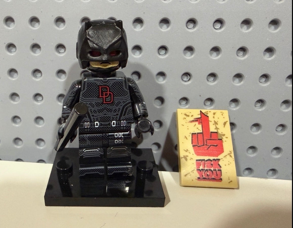 Daredevil Black Suit Marvel Super Heros CUSTOM Minifigure