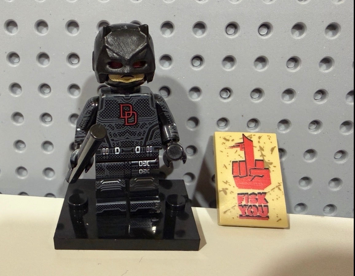 Daredevil Black Suit Marvel Super Heros CUSTOM Minifigure